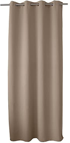 ED ENJOY HOME Rideau Occultant avec Œillets argentés, Beige Naturel, 140x240cm, 100% Polyester, Tissu Certifié Oeko-TEX, Collection Réglisse