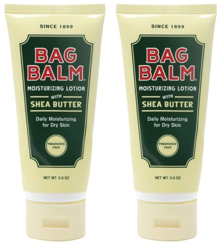 Bag Balm Vermont's Original Hand & Body Dry Skin Lotion with Shea Butter and Jojoba, Daily Hand Lotion for Dry Hands - Fragrance-Free, Non-Greasy Hand Moisturizer, Tube - 3oz, 2 Pack