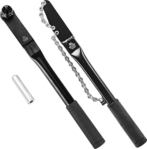 BikeHand Bicycle Bike Compatible with Shimano Cassette Turner Install Rotor Lockring Removal Chain Whip Tool Kit - Extra Long Handle