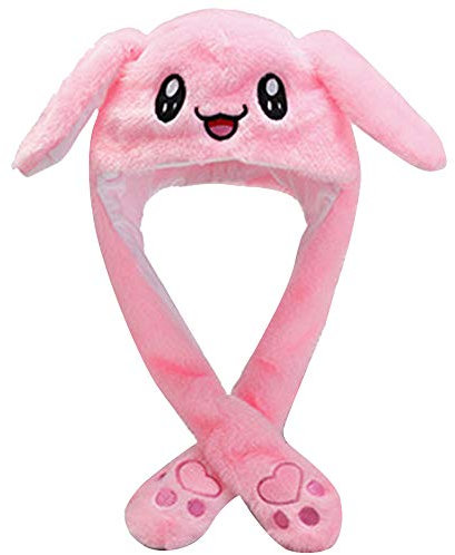 YEKEYI LED Kaninchen Hut mit beweglichen Ohren, springen, lustig, Plüsch, Cosplay, Party, Urlaub, pink, für Kinder und Erwachsene, unisex, Feiertage und Partys