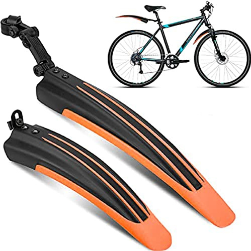 Juego de guardabarros para bicicleta, 20-26 pulgadas, juego de protección antisalpicaduras ajustable delantero trasero guardabarros MTB Quick Release fijación guardabarros guardabarros para protección