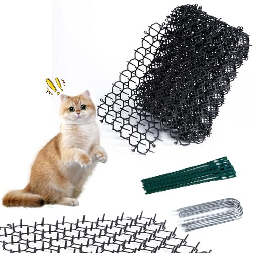 10 Pcs Répulsif Anti Chats, Tapis Anti Chats à Piques, Barrière Animal, Tapis de Défense Anti Clous, Protection pour Plantes Extérieures, Deterrent de Chat pour Jardin