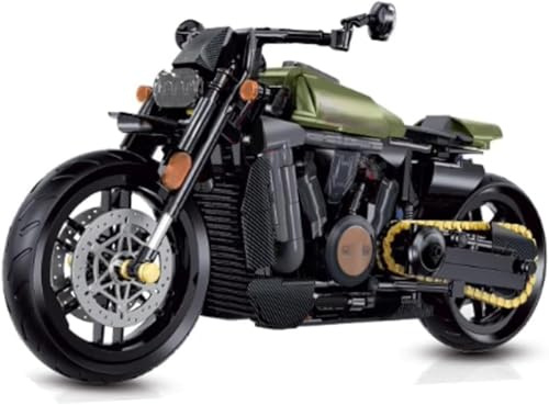 FULHOLPE Motorcycle Building Kits, 634 Pieces Super Motorcycle Set for Adults, Technology Motorbike Building Set Construction Toys Compatible with Major Brands