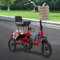Qussse 14 Zoll Klappbar Dreirad, Klappbares Dreirad für Erwachsene 3 Räder Fahrrad Senioren Trike mit Kindersitz für Jugendliche, Erwachsene, Senioren (Rot)