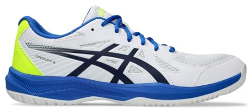 ASICS Herren Upcourt 6 Volleyballschuhe, Weiß/Midnight, 44 EU