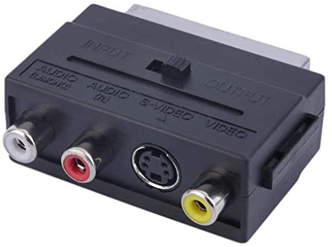Adattatore convertitore scart da 21 pin a 3 RCA, adattatore da scart RGB a RCA composito S-Video AV TV Audio