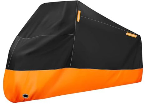 1 bâche de protection pour moto, 210D, résistante à l'hiver, avec trous de verrouillage, anti-poussière, 245 x 105 x 125 cm