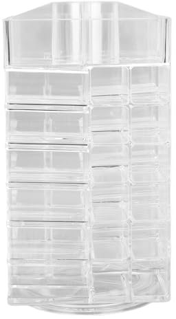 JTLB Lipstick Tower Holder, Large Capacity Lipstick Tower 53 Slot Organizer, Transparent Cosmetic Display for Lip Gloss, with Rotating Storage, Ideal