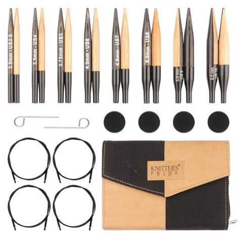 Knitter's Pride Day & Nite Special Midi Interchangeable Knitting Tip – 1 Unit, Black and Brown