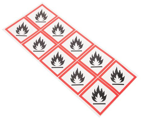 ROMISBABA Panneau Avertissement Pour Matières Inflammables Autocollant Pratique Sticker De Sécurité Pour Matières Inflammables