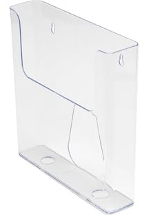 Deflecto Value A4 Portrait Leaflet Holder | Clear Flat Back Brochure Display Stand for Countertop or Wall Mount | Durable Literature Organizer for Business & Office