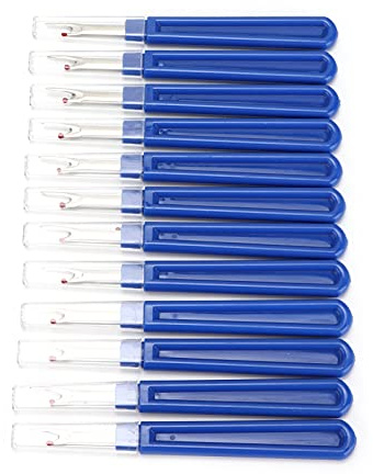 Qcwwy Juego de Descosedores de Costura Grandes, Plástico y Acero Inoxidable, Prácticos Quitahilos para Abrir Puntadas y Quitar Tela Fácilmente, 12 Uds.