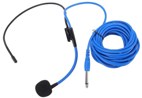 Jectse Microfono Ad Archetto da 6,35 Mm, Microfono a Braccio Cablato con Cavo da 5 M per Amplificatore Vocale, Canto, Insegnamento e Presentazioni, Design Ergonomico e leggero.