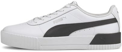 PUMA Damen Carina L Sneakers, White Black Silver, 40 EU