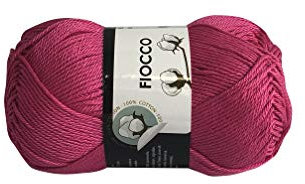 filati italiani Cotone Fiocco. 100% Cotton, 50g (125m) per Uncinetto e Maglieria (Fucsia - 7386)