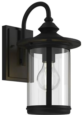 Lindby Outdoor Wall Light Zayn dimmable (Antique, Vintage) in Black Made of Aluminium (1 Light Source E27) from wall lamp for Exterior/Interior Walls House Terrace und Balcony
