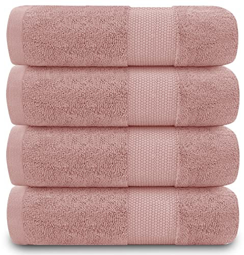 GC GAVENO CAVAILIA Handtücher für Badezimmer – 700 g/m² Handtücher Set von 4 – ägyptische Baumwolle – Handtücher in Hotelqualität – maschinenwaschbar – Blush Pink – 50 x 85 cm