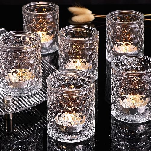 Azuritek Lot de 12 photophores transparents FW01