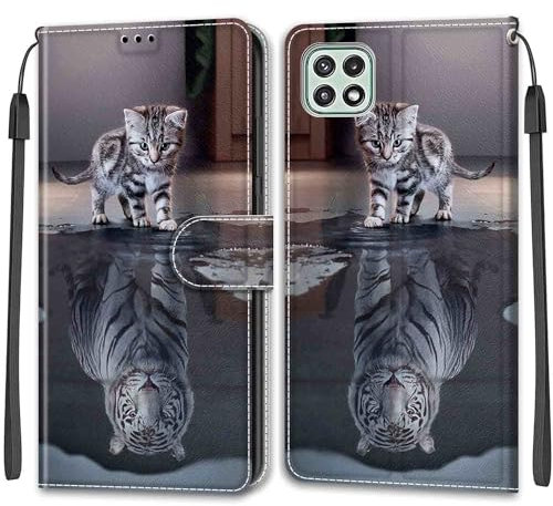 for Samsung Galaxy A22 5G Phone Case, Premium PU Leather Shockproof Protective Phone Case with [Card Slots] [Kickstand] for Samsung Galaxy A22 5G Case