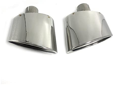 Auto Terminali di scarico 1 Paio Argento Nero 304 In Acciaio Inox Auto Tubo Di Scarico Posteriore Punta Del Tubo Per Audi A4 A5 A6 A7 Fino A RS4 RS5 RS6 RS7 Tubo di scappamento finale (Color : Silver