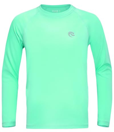 DRONIRING Boys UPF 50+ Swim Shirt Long Sleeve, 1 or 2 Pack Rash Guard Tops
