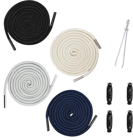 Kordel für Jogginghose, Kordel für Hoodie,Hosenband Kordelzug 4 x 160cm mit Metallverschluss-Enden und Durchziehnadel, Ersatz Kordelanten für Jogginghosen, Hoodies, Sweatshirts,4 x Kordel Stopper