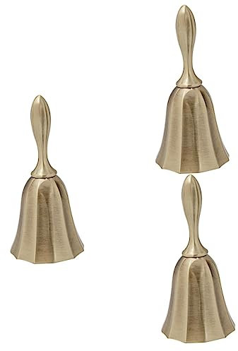Operitacx 3 Pièces sonnette cloche de restaurant manuelle cloches pour l'artisanat clochette de table cloche de table cloche de service cloche à vaisselle d'hôtel vintage de zinc