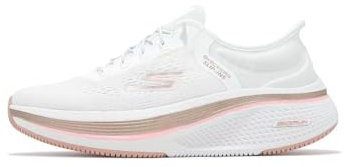 Skechers Damen Running Shoes, White Textile/Pink Trim, 37 EU