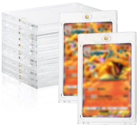 LEMESO Porta Carte 10 pz, Toploader e Custodie per Protezione Carta, Top Loader per Esposizione, per Carte da Collezione, Photocards Kpop, Trading di Carta