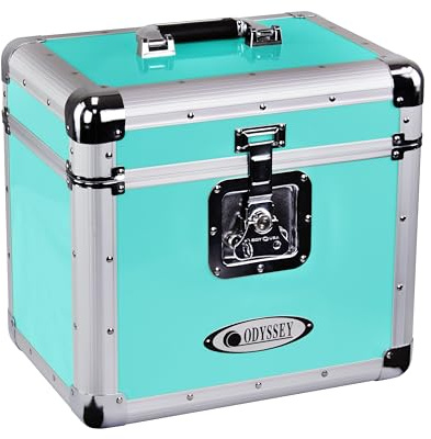 Odyssey Vintage Series Teal 12 Vinyl Records or LP Case, Holds 70 PCS