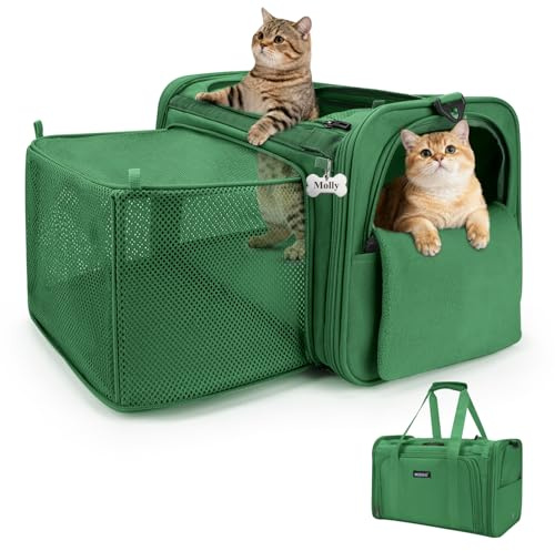 MIDOG Soft Cat Carrier Airline Approved, Expandable for Cats Up to 15lbs