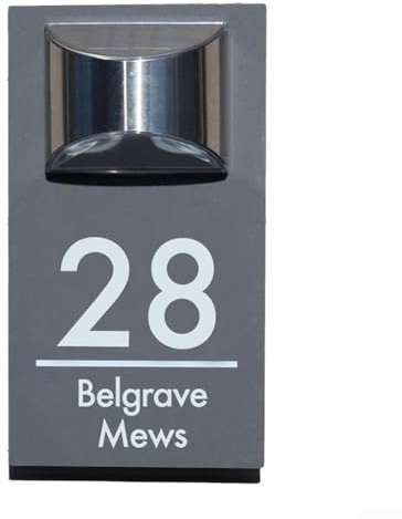 Besttoolifes Luz solar para placa de puerta con diseño hueco tallado, resistente a la intemperie, de metal acrílico LED, letrero de número de casa para jardín, patio, camino, decoración al aire libre