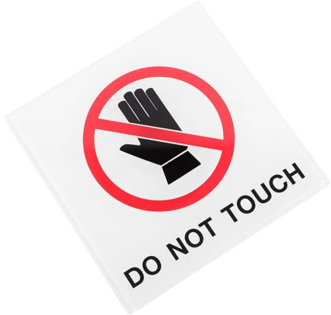 Warmhm Cartello Di Avvertimento Non Toccare Etichetta Adesiva Di Sicurezza Cartello Di Divieto in Acrilico Decalcomania Di Avvertimento Per Luoghi Industriali e Costruzione