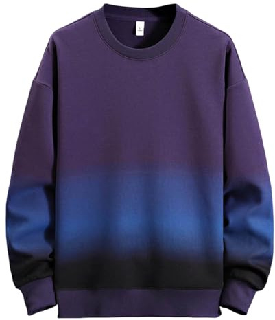 Generisch Chaqueta de camisa de manga larga Batik holgada para hombre, estilo informal informal con ajuste cómodo, diseño estampado moderno, morado, XXL