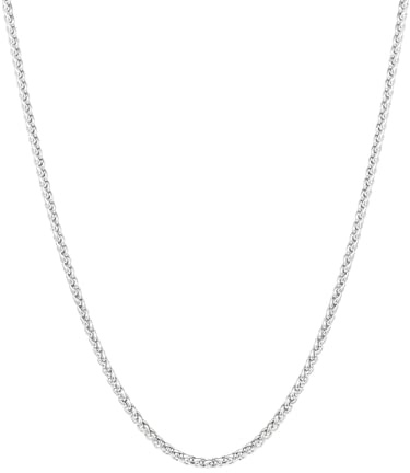 Esrael Silberkette Herren Kette Halskette Herren 2mm Edelstahl Weizen Halskette Männer Silber Kette Edelstahl Männer Damen Schmuck Mens Jewellery Geschenke 20Zoll