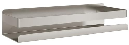 Duschhylla av borstat rostfritt stål 304, 30 x 10 x 6 cm med 2 monteringsvarianter självhäftande och skruvad, platsbesparande och mångsidig som hylla för badrum, kök, kontor och förvaringsutrymme