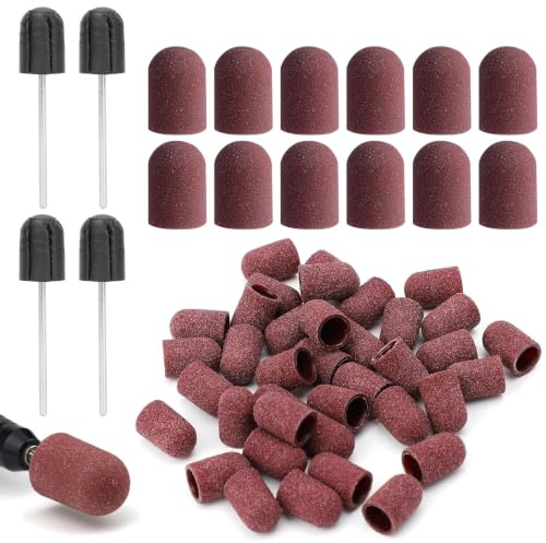 100 almohadillas de lijado para uñas, 120 # manguitos de lijado, para manicura y pedicura, cuidado de los pies, eliminación de callos y modelado de uñas, lijado de 15 x 10 mm para procesamiento de