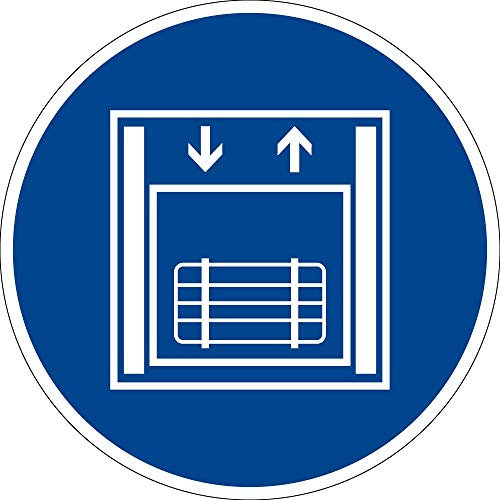 Gebotszeichen - Lastenaufzug - Aluminium selbstklebend - 40 cm