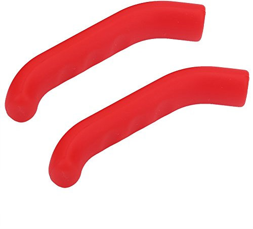 Keenso 2 Pcs Brake Lever Sleeve Grip, Protector Cover Silicone Brake Handle Lever Sleeve 5 Colors Anti-Slip Waterproof Protector Cycling Accessory(Red) Mountain Bike Accessories