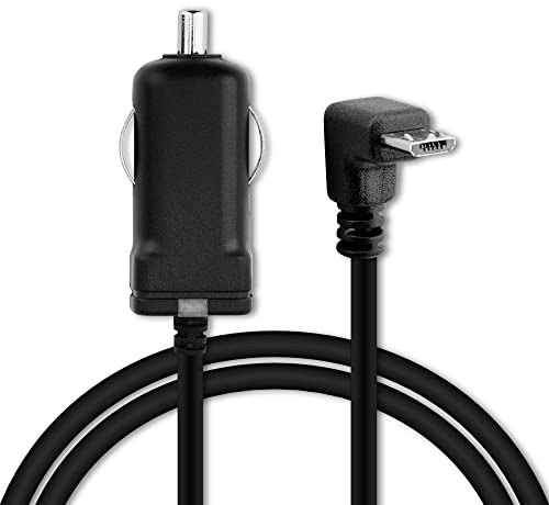 subtel 12V / 24V Steckdose zu Micro-USB 90° Sat NAV kompatibel mit Autoladegerät GPS Zigarettenanzünder Adapter 1.1m Ladekabel