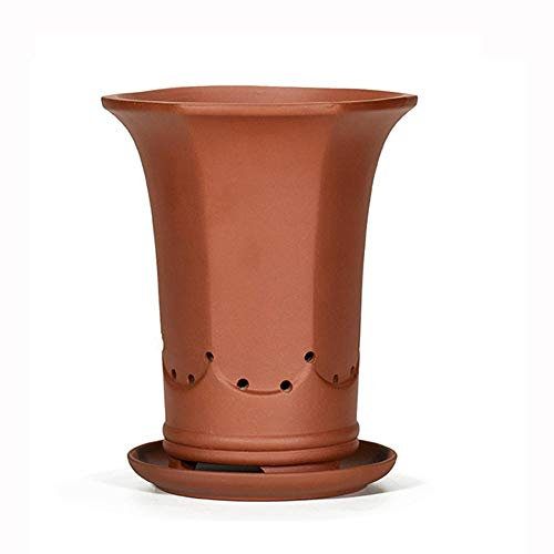XFDZSW MALL Rouge Cache Pot Plante Exterieur avec Trou de Vidange Fait Main Pots Plantes Interieur pour Fleurs D'Intérieur Ou D'Extérieur Ø 16 cm x H 22 cm