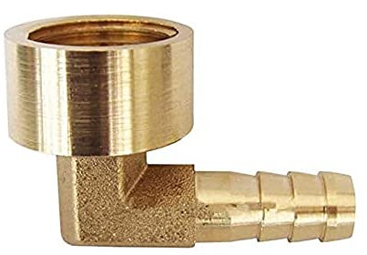HATOOLHA® Raccord de tuyau cannelé en laiton - Raccord de tuyau coudé de 16 mm - Filetage femelle de 1,27 cm - Connecteur adaptateur de tuyau à 90 degrés