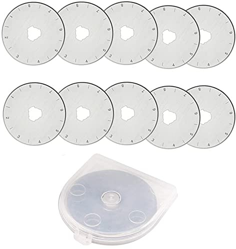 Treki - Cuchillas giratorias de repuesto para cortador rotativo (28 mm, redondas, cuchilla de corte giratorio, para cortador Olfa y Fiskars, SKS-7, para tela de piel, papel de PVC