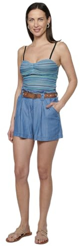 Koroshi Top de Tirantes Ajustables, Acabado asimétrico, para Mujer | Moda Actual, de Color Azul/Blue, Talla XXL