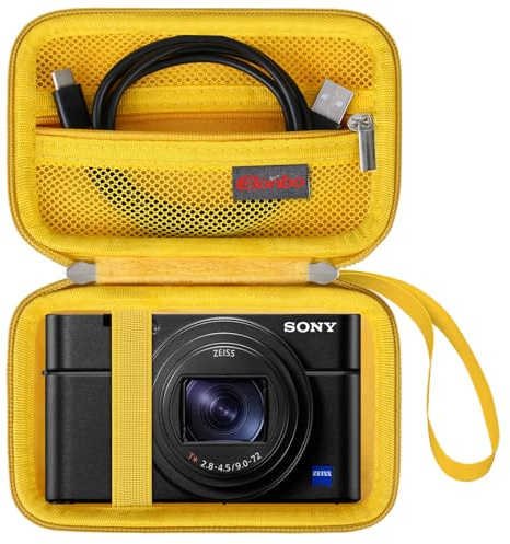Elonbo Sony RX100 VII/ RX100 Vi/ RX100 V/ RX100 IV/ RX100 III Caja portátil de cámaras para cámaras Digitales compactas, Bolso de Viaje para cámaras vlogging, Amarillo