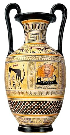 Generic Jarrón de época geométrica de cerámica griega antigua, ánfora, arte, cerámica, Grecia, 256459806730