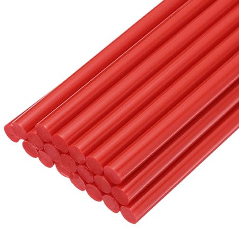 QUARKZMAN 20pz Stick Colla a Caldo per Pistola Colla a Caldo 7mm x 200mm/0,28 x 8 Mini Bastoni di Colla a Caldo Adesiva Rosso