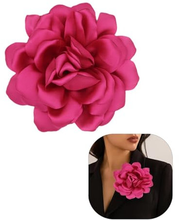 LOZTBUE 1 pièce de broche de fleurs de roses, grande broche de mousseline, pince à cheveux, classique, élégante, faite à la main, de fleurs, appropriée pour le mariage, la fête, la danse