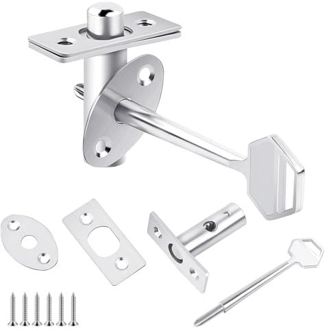 Ctyjia 1 Piezas Pernos de Puerta, Cerradura de Pozo de Tubo, Pernos de Seguridad para Puerta de Acero Inoxidable, con Llaves de Estrella, 40mm