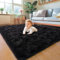 BSGIFT Teppich Schwarz 120x160 Flauschiger Hochflor Teppich Wohnzimmer, Modern Shaggy Langflor Wohnzimmerteppich Bettvorleger High-Pile Carpet rutschfest für Schlafzimmer Kinderzimmer